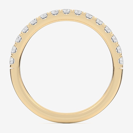 Signature By Modern Bride (Si1-Si2/H-I) Womens 2MM 1/2 CT. T.W. Lab Grown White Diamond 14K Gold Wedding Band