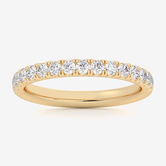 Signature By Modern Bride (Si1-Si2/H-I) Womens 2MM 1/2 CT. T.W. Lab Grown White Diamond 14K Gold Wedding Band