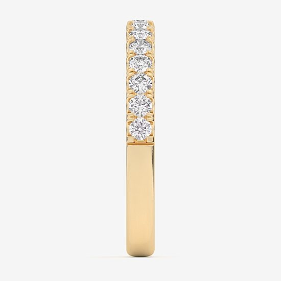 Signature By Modern Bride (Si1-Si2/H-I) Womens 2MM 1/2 CT. T.W. Lab Grown White Diamond 14K Gold Wedding Band