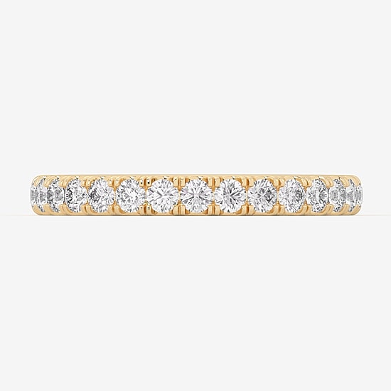 Signature By Modern Bride (Si1-Si2/H-I) Womens 2MM 1/2 CT. T.W. Lab Grown White Diamond 14K Gold Wedding Band