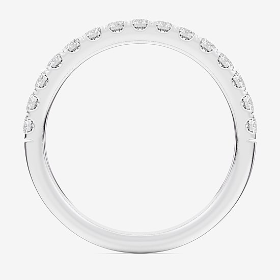 Signature By Modern Bride (Si1-Si2/H-I) Womens 2MM 1/2 CT. T.W. Lab Grown White Diamond 14K Gold Wedding Band