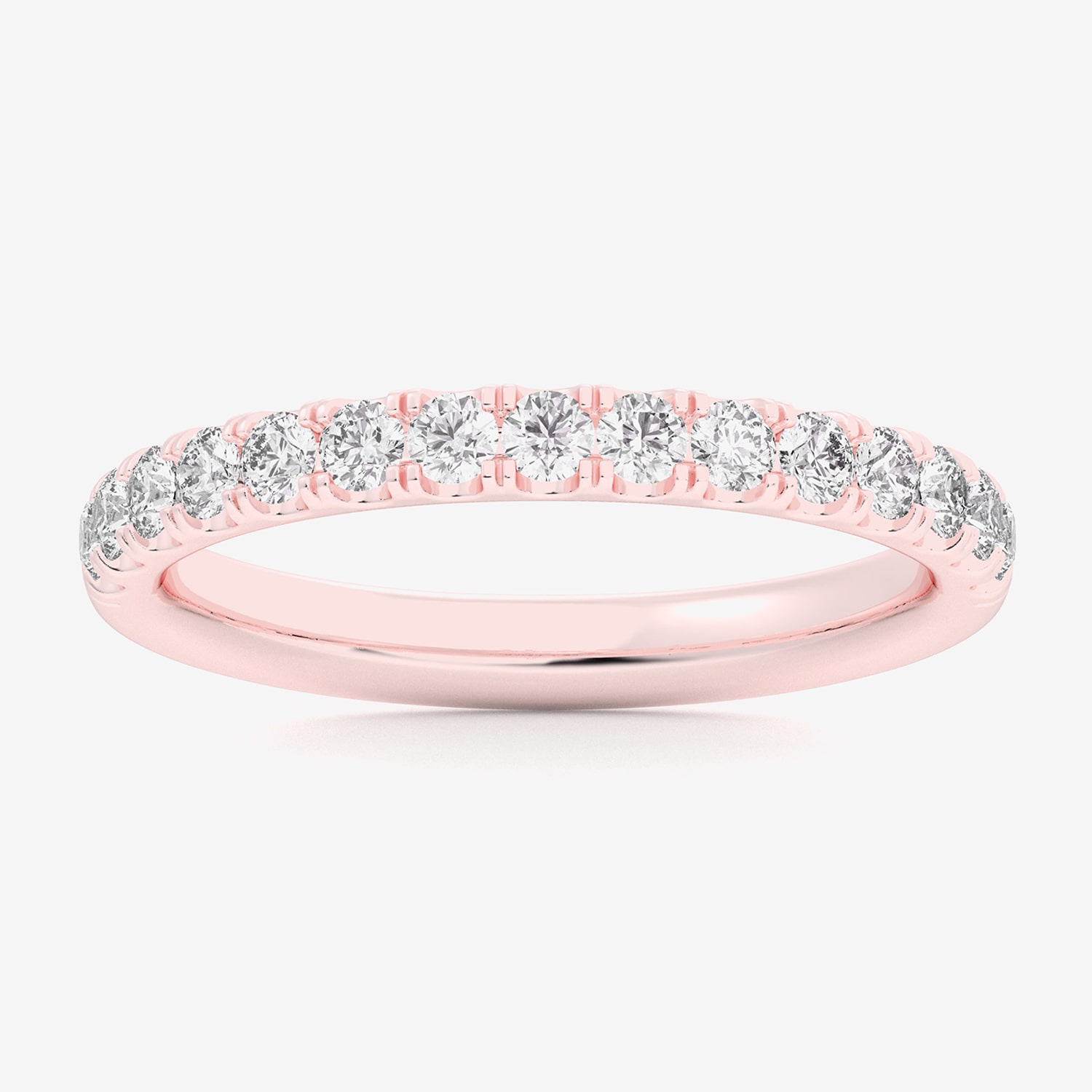 Signature By Modern Bride (Si1-Si2/H-I) Womens 2MM 1/2 CT. T.W. Lab Grown White Diamond 14K Gold Wedding Band