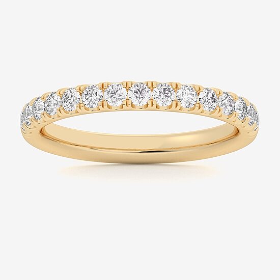 Signature By Modern Bride (Si1-Si2/H-I) Womens 2MM 1/2 CT. T.W. Lab Grown White Diamond 14K Gold Wedding Band