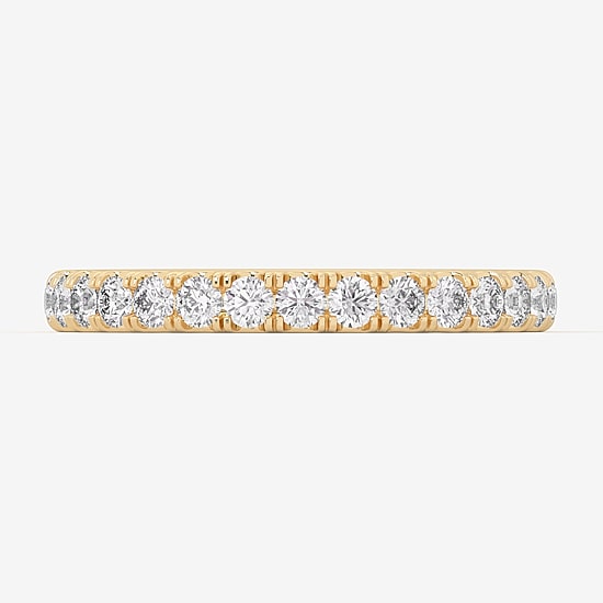 Signature By Modern Bride (Si1-Si2/H-I) Womens 2MM 1/2 CT. T.W. Lab Grown White Diamond 14K Gold Wedding Band