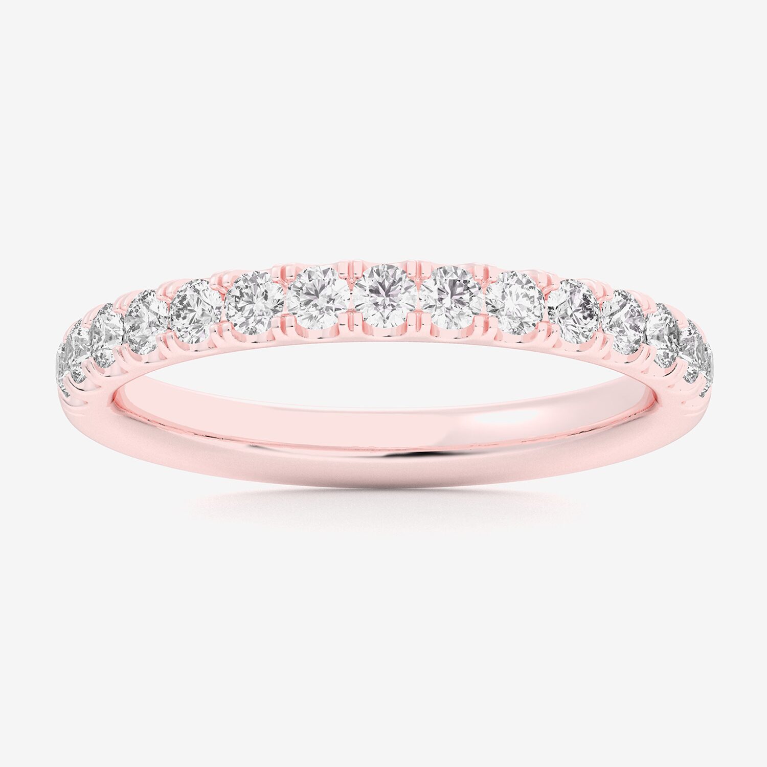 Signature By Modern Bride (Si1-Si2/H-I) Womens 2MM 1/2 CT. T.W. Lab Grown White Diamond 14K Gold Wedding Band