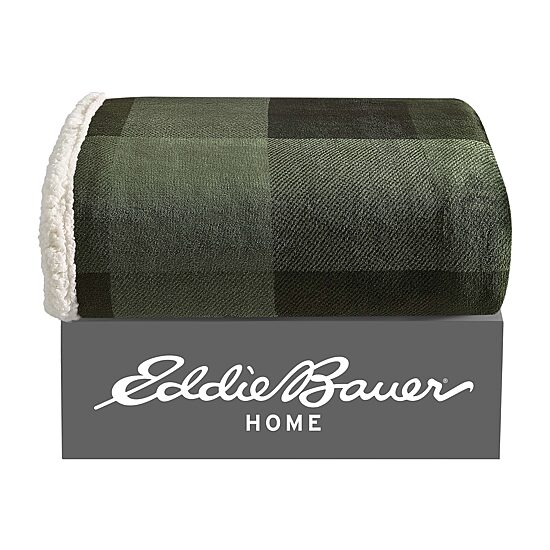 Eddie Bauer Pine Plaid Washable Lightweight Throw
