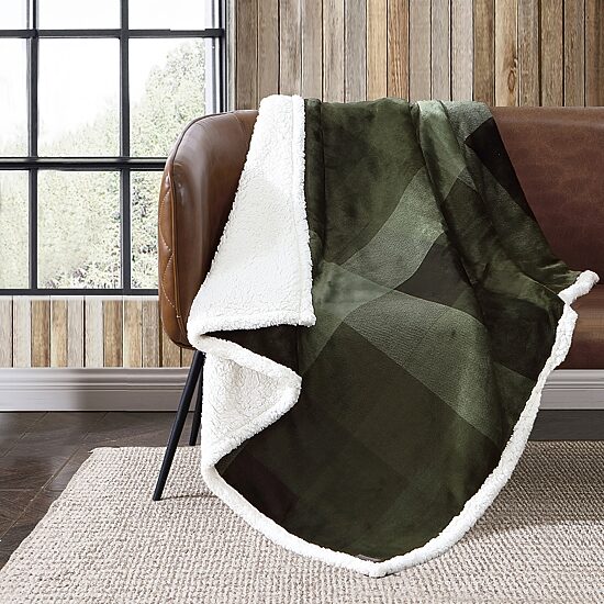 Eddie Bauer Pine Plaid Washable Lightweight Throw