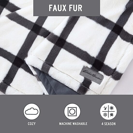 Eddie Bauer Bunkhouse Fur Like Washable Lightweight Throw