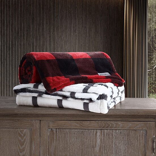 Eddie Bauer Bunkhouse Fur Like Washable Lightweight Throw