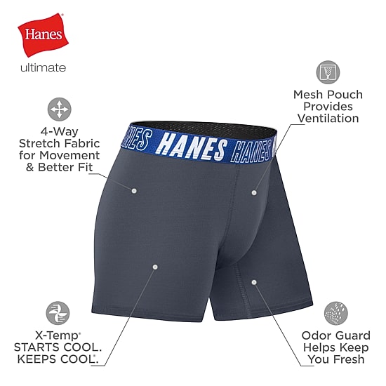 Hanes Moves Little & Big Kid Boys 5 Pack Boxer Briefs Bux92b