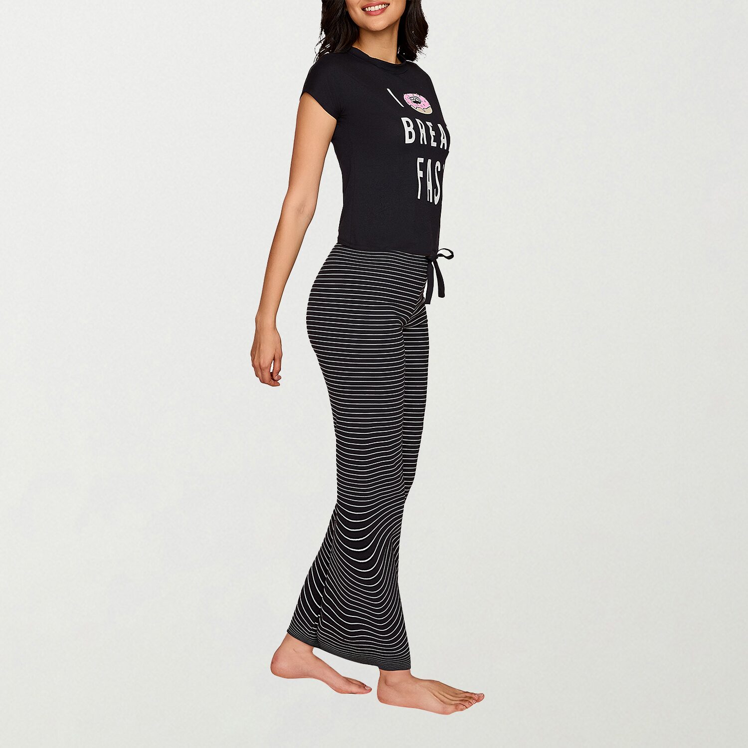 Ilusion Womens Round Neck Short Sleeve 2-pc. Pajama Set