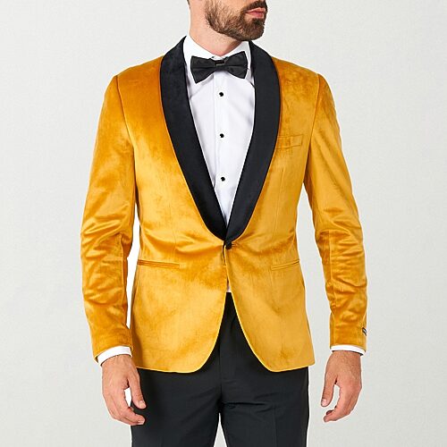 OppoSuits Men's Deluxe Dinner Jacket - Tuxedo Suit Blazer - Burgundy Red - Gold