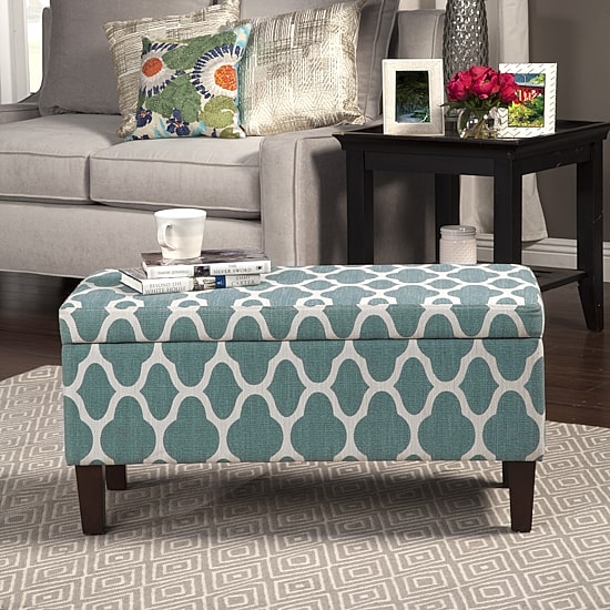 Kinfine Homepop Drake Storage Bench in Linen