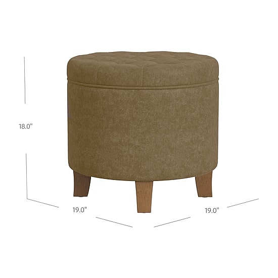 Kinfine Homepop Storage Tufted Lift-Top Ottoman in Faux Suede