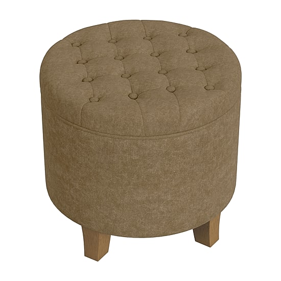 Kinfine Homepop Storage Tufted Lift-Top Ottoman in Faux Suede