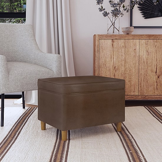 Kinfine Homepop Dinah Hinged Lid Ottoman in Velvet
