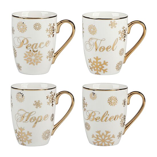 Certified International Christmas Glitter 4-pc. Porcelain Coffee Mug  Set