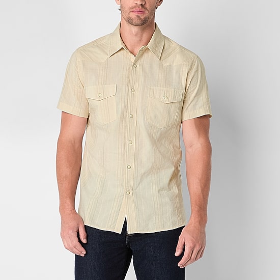 Frye and Co. Mens Short Sleeve Regular Fit Button-Down Shirt