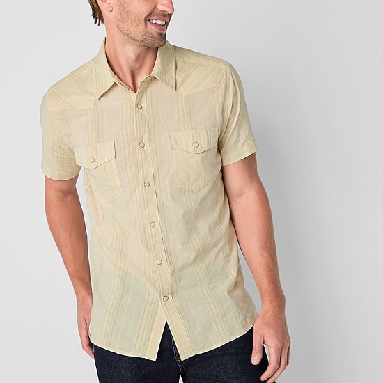 Frye and Co. Mens Short Sleeve Regular Fit Button-Down Shirt