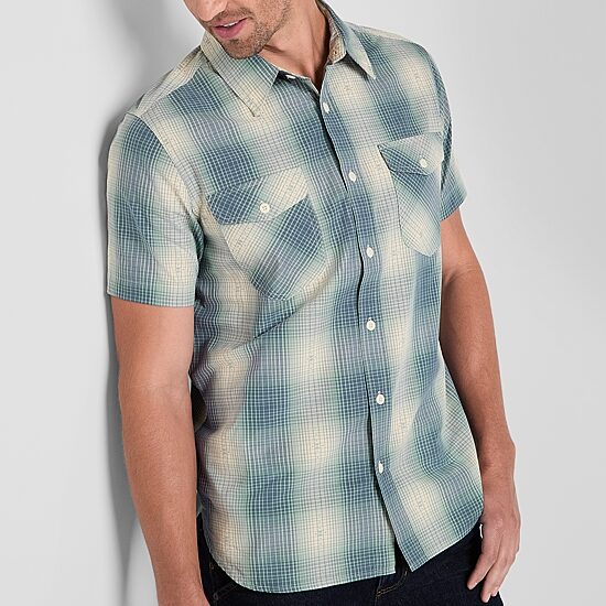 Frye and Co. Mens Short Sleeve Regular Fit Button-Down Shirt