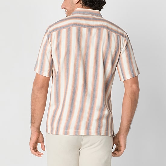 mutual weave Mens Short Sleeve Regular Fit Button-Down Shirt
