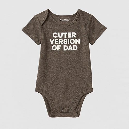 Okie Dokie Baby Unisex Crew Neck Short Sleeve Rib Bodysuit, 24 Months, Gray