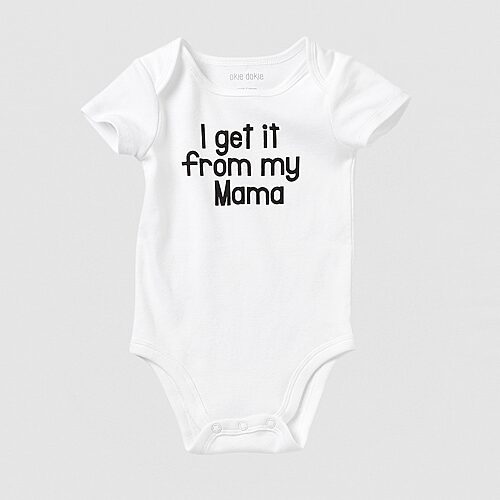 Okie Dokie Baby Unisex Round Neck Short Sleeve Rib Bodysuit, 24 Months, White