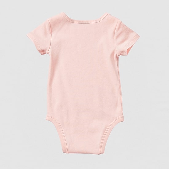 Okie Dokie Baby Girls Round Neck Short Sleeve Rib Bodysuit