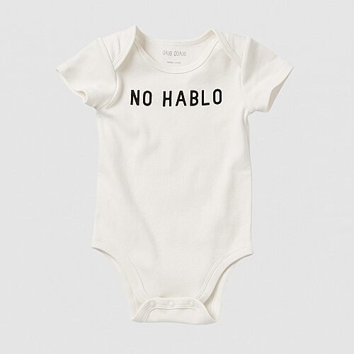 Okie Dokie Baby Unisex Round Neck Short Sleeve Rib Bodysuit, 24 Months, White