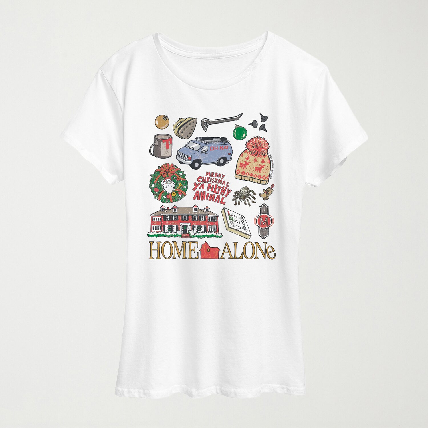 Sticker Style Womens Crew Neck Short Sleeve Regular Fit Graphic T-Shirt