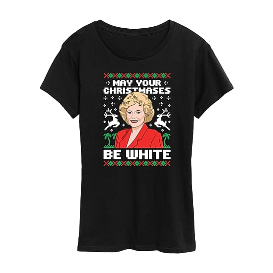 White Christmas Womens Crew Neck Short Sleeve Regular Fit Graphic T-Shirt