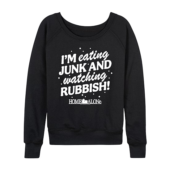 Eating Junk Womens Crew Neck Long Sleeve Regular Fit Graphic T-Shirt