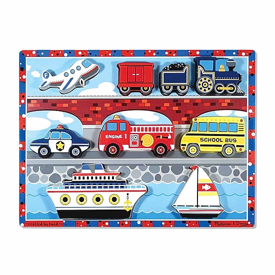 Melissa & Doug Vehicles Chunky Puzzle 10-pc. Non-Toxic Board Game