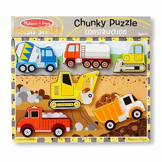 Melissa & Doug Construction Chunky Puzzle 7-pc. Non-Toxic Board Game