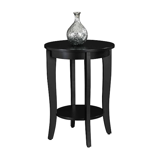 American Heritage Round End Table with Shelf