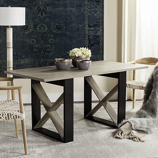 Safavieh Monty Dining Collection Rectangular Wood-Top Dining Table
