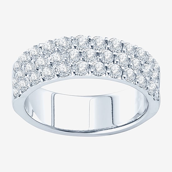 1 1/2 CT.T.W. Natural Diamond Three-Row Band