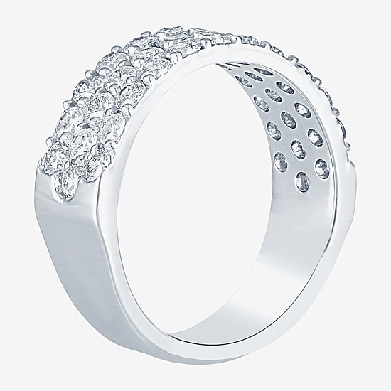 1 1/2 CT.T.W. Natural Diamond Three-Row Band