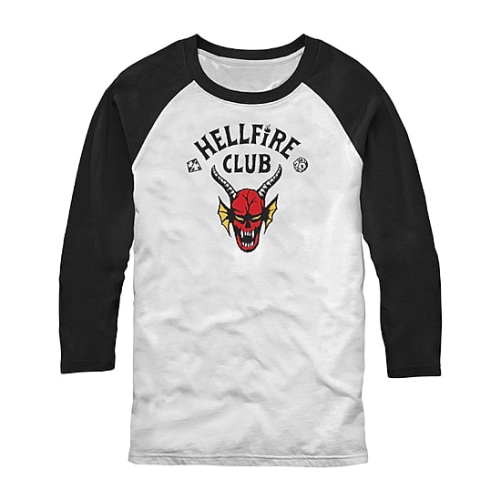 Mens Crew Neck 3/4 Sleeve Classic Fit Stranger Things Graphic T-Shirt