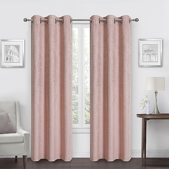 Regal Home Diamond Embossed Grommet Top Energy Saving Blackout Set of 2 Curtain Panel