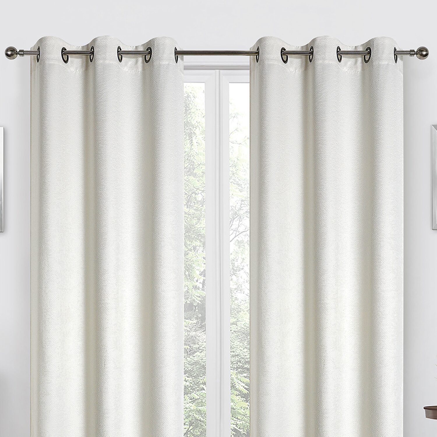 Regal Home Diamond Embossed Grommet Top Energy Saving Blackout Set of 2 Curtain Panel
