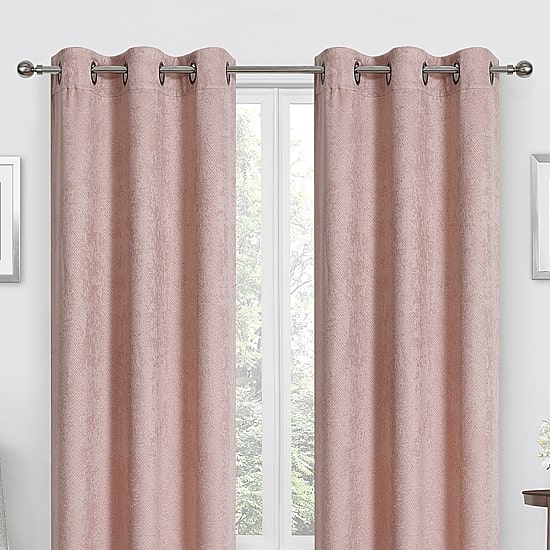 Regal Home Diamond Embossed Grommet Top Energy Saving Blackout Set of 2 Curtain Panel