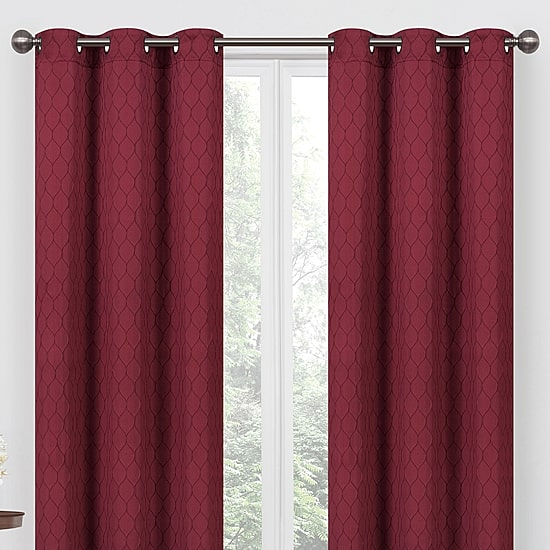 Regal Home Mackenna Jacquard Grommet Top Light-Filtering Set of 2 Curtain Panel