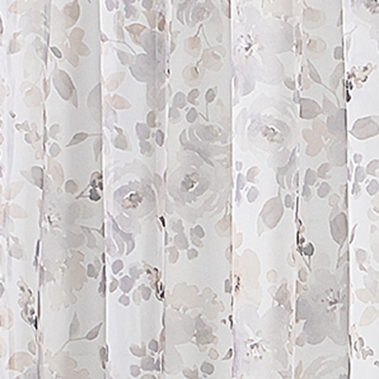 Regal Home Floral Printed Voile Rod Pocket Sheer Single Curtain Panel