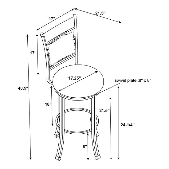 Linon Counter Height Swivel Bar Stool