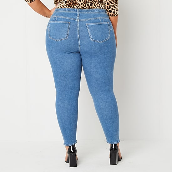 Bold Elements Womens Plus Mid Rise Skinny Fit Jean