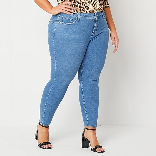 Bold Elements Womens Plus Mid Rise Skinny Fit Jean