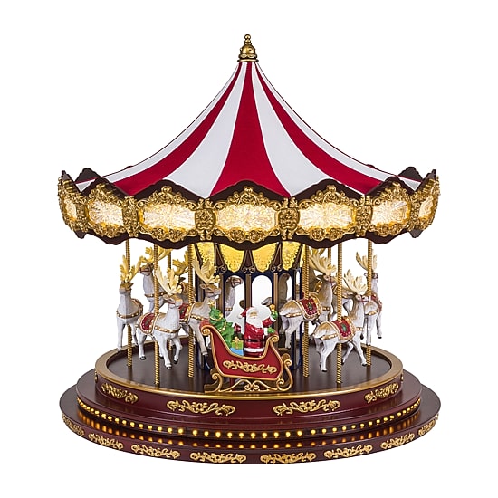 Deluxe Christmas Carousel Animated Tabletop Decor