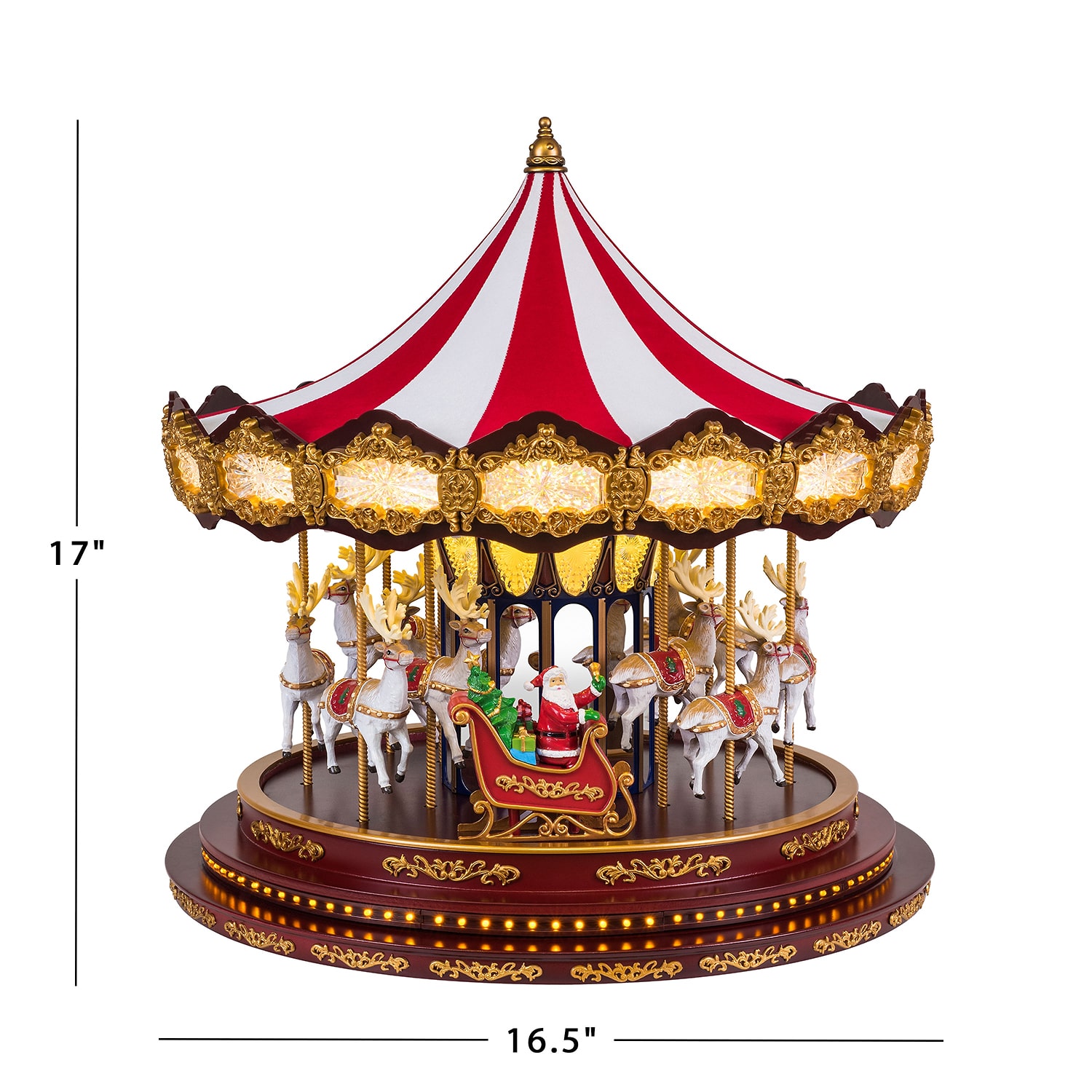 Deluxe Christmas Carousel Animated Tabletop Decor