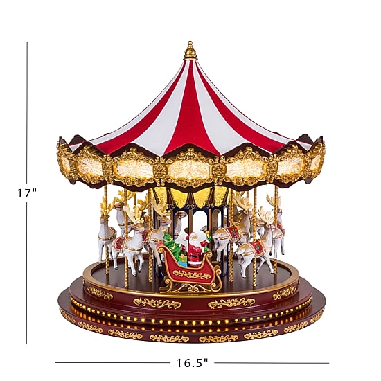 Deluxe Christmas Carousel Animated Tabletop Decor